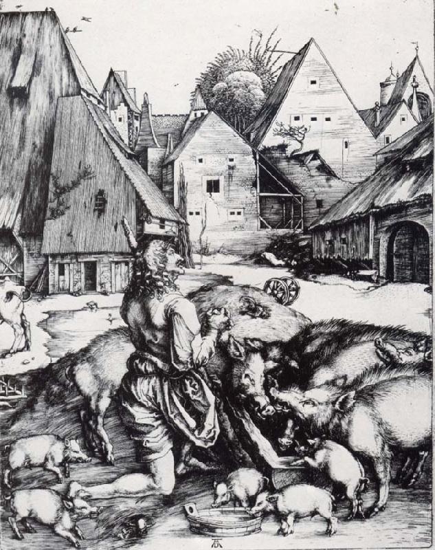 Albrecht Durer The Prodigal Son Amid the Swine Sweden oil painting art
